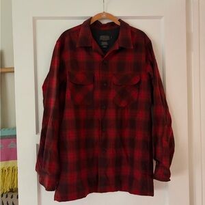 Pendleton Wool The Original Board Shirt Red Plaid Button-Up M
